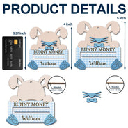 Easter,Happy,Gift For Kids,Parents - Bunny Money Holder - Personalized 2-Layered Wooden Ornament