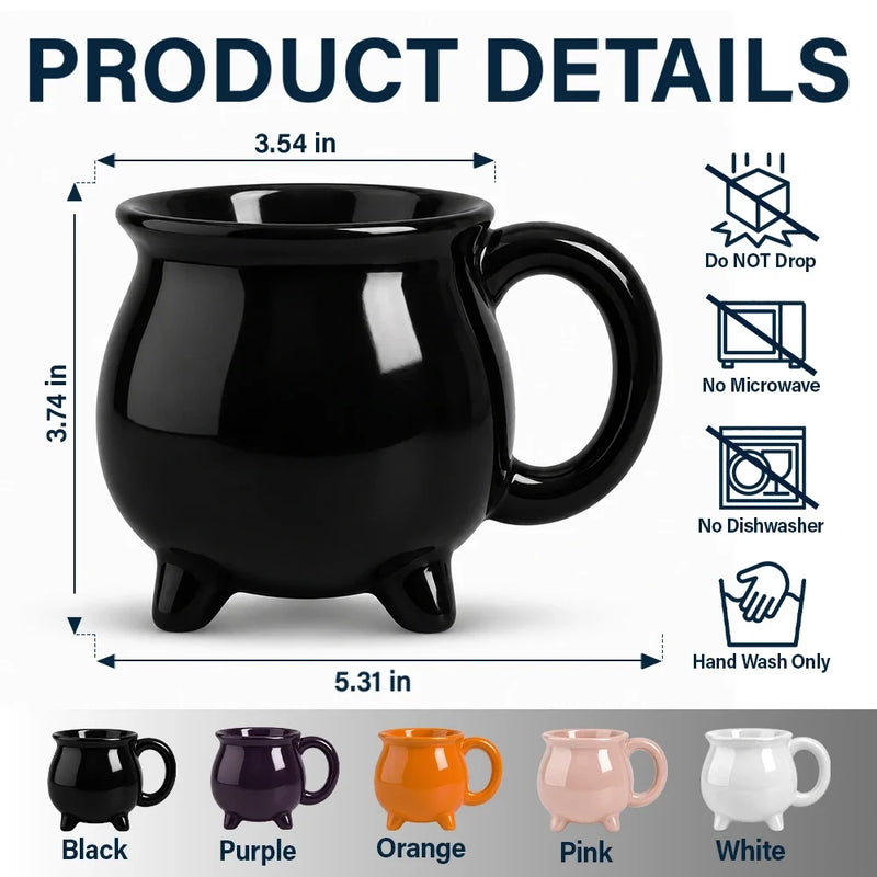 Adorable,Gift For Grandma,Halloween,Icon - Witch Mug Wicked Brew - Personalized Cauldron Mug