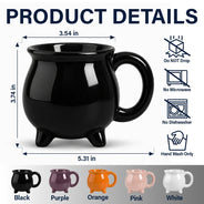 Adorable,Gift For Grandma,Halloween,Custom Text - Spooky Grandma Grandkids' Names - Personalized Cauldron Mug