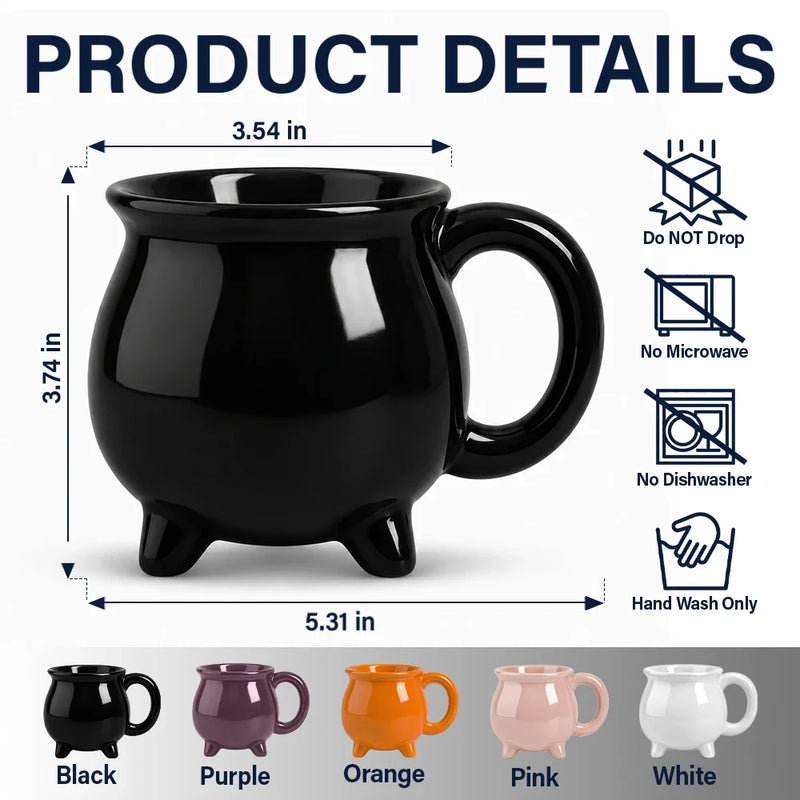 Adorable,Art Design,Halloween,Family,Photo - Gothic Portrait Art - Custom Photo Gothic Portrait Art - Personalized Cauldron Mug