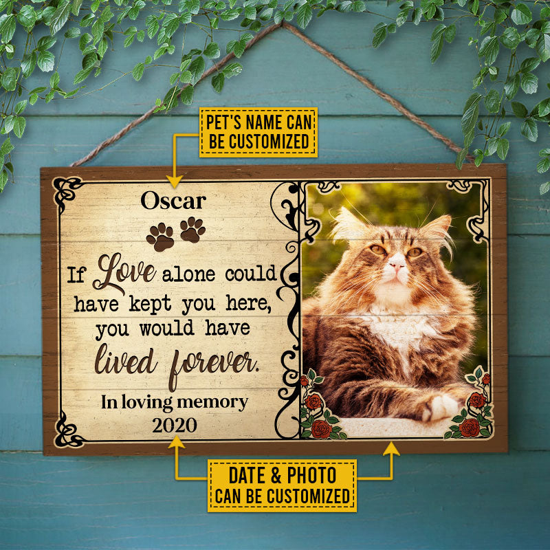 Custom Photo Cat Dog If Love Alone Photo Gift Pet Memorial Gift Custom Wood Rectangle Sign, Pet Loss Gifts, Sympathy, Pet Memorial Gift, Cat Loss, Dog Loss, Pet Sympathy