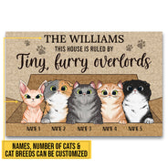 Cat Tiny Furry Overlords Custom Doormat, Funny Cat Doormat, Home Decor, Cat Lovers Gift