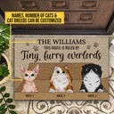 Cat Tiny Furry Overlords Custom Doormat, Funny Cat Doormat, Home Decor, Cat Lovers Gift
