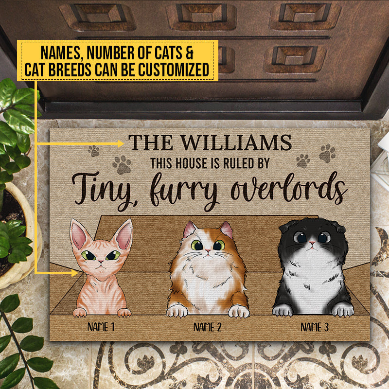 Cat Tiny Furry Overlords Custom Doormat, Funny Cat Doormat, Home Decor, Cat Lovers Gift
