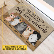 Cat Tiny Furry Overlords Custom Doormat, Funny Cat Doormat, Home Decor, Cat Lovers Gift