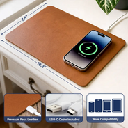 Gift For Father,Gift For Grandpa,Grandpa - Grandkids,Icon,Playful - This Grandpa Belongs To Kid Stick Figure - Personalized Leather Charging Mat