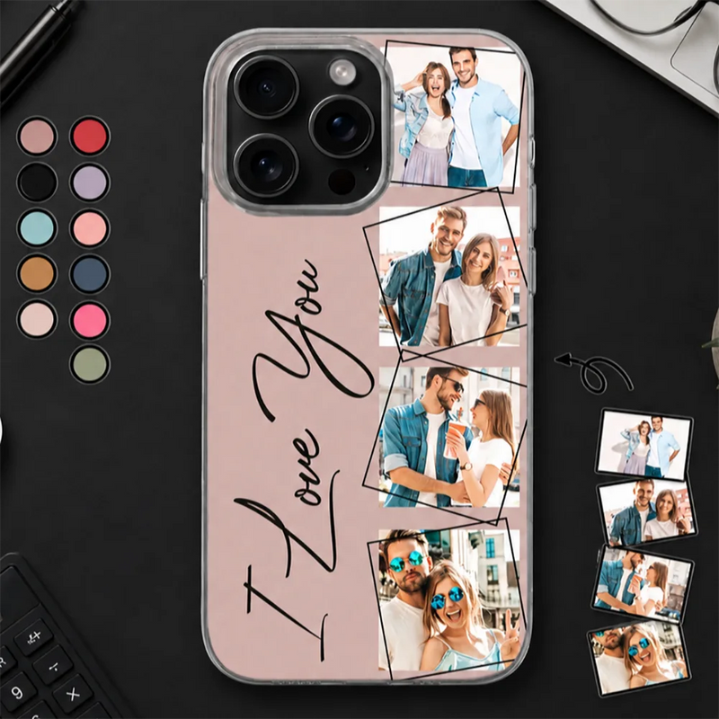 Photo personnalisée de vos proches - Cadeau pour couples, famille, meilleurs amis, meilleures amies - Coque de téléphone transparente personnalisée