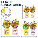 Gift For Grandma,Grandma - Grandkids,Happy,Icon,Grateful - First Mom Now Grandma Sunflower Love Bugs - Personalized Window Hanging Suncatcher Ornament