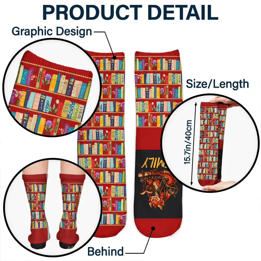 Christmas,Gift For Yourself,Gifts For Her,Gifts For Him,Humorous,Icon,Reading,Top Market - Funny Gift For Book Lovers - Personalized Fk Off I'm Reading Socks