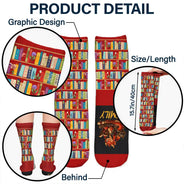 Christmas,Gift For Yourself,Gifts For Her,Gifts For Him,Humorous,Icon,Reading,Top Market - Funny Gift For Book Lovers - Personalized Fk Off I'm Reading Socks
