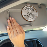 Gift For Husband,Gift For Boyfriend,Gift For Couples,Love - Drive Safe I Love You Stick Figures - Personalized Custom Shaped Car Visor Clip