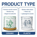 Custom Photo Pencil Sketch A True Friendship Is A Journey Without An End - Personalized Ceramic Plant Pot