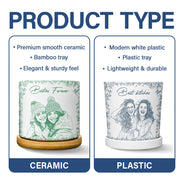 Custom Photo Pencil Sketch A True Friendship Is A Journey Without An End - Personalized Ceramic Plant Pot