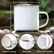Happy,Gift For Husband,Gift For Wife,Gift For Couples,Camping,Campsite,Couple's Hobby - Husband And Wife Camping Partners For Life - Personalized Enamel Mug