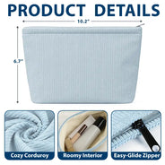 Travel,Humorous,Gift For Yourself,Summer,Gift For Women,Vector - All My Travel Crap - Personalized Corduroy Makeup Bag