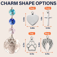 Art Design,Christmas,Pet Memorial,Sympathetic,Pet Lovers,Memorial,Photo - Pencil Sketch - Bold - Custom Photo Dog Cat Forever Love Pencil Sketch - Personalized Crystal Suncatcher With Charm
