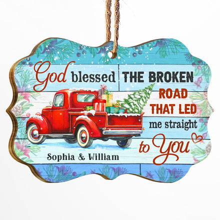 Que Dieu bénisse le couple Broken Road ! Cadeau de Noël ! Décoration en bois personnalisée