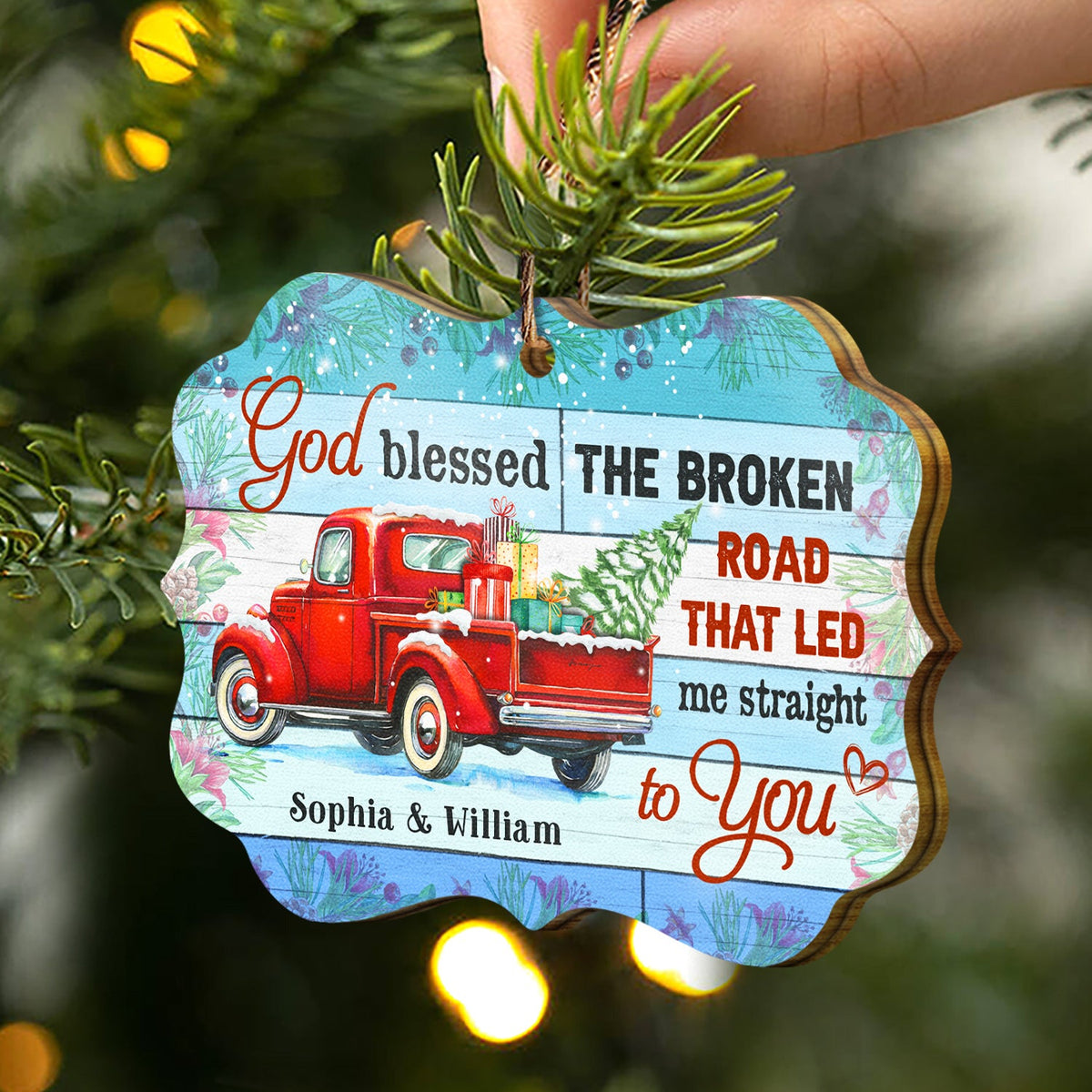 Que Dieu bénisse le couple Broken Road ! Cadeau de Noël ! Décoration en bois personnalisée