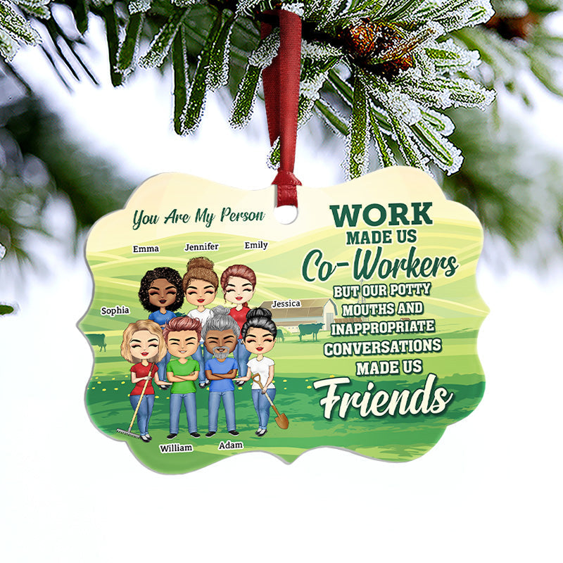 Le travail a fait de nous des collègues amis - Cadeau de Noël BFF Bestie - Décoration personnalisée en aluminium