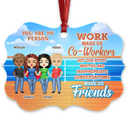 Le travail a fait de nous des collègues amis - Cadeau de Noël BFF Bestie - Décoration personnalisée en aluminium