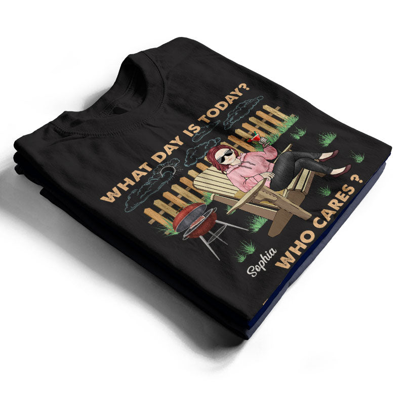 Rétro Quel jour sommes-nous aujourd'hui Qui s'en soucie - Cadeau de retraite - T-shirt personnalisé