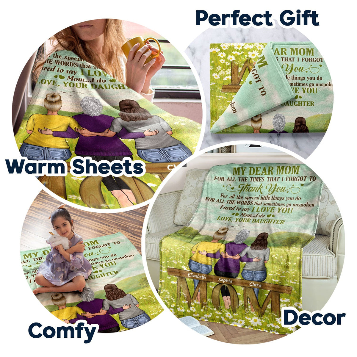 Dear My Mom I Need To Say I Love You - Mother Gift - Personalized Custom Blanket