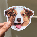 Pet Lovers - Custom Photo Dog Cat Pet Portrait - Personalized Custom Peel-out Hologram Sticker