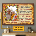 Photo personnalisée de famille, vieux couple, quand nous recevons une affiche personnalisée, art mural personnalisé pour couple d'automne, cadeau pour couple