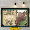 Custom Photo Couple Husband Wife The Day I Met Photo Gift Custom Poster, Wall Pictures, Wall Art, Wall Decor