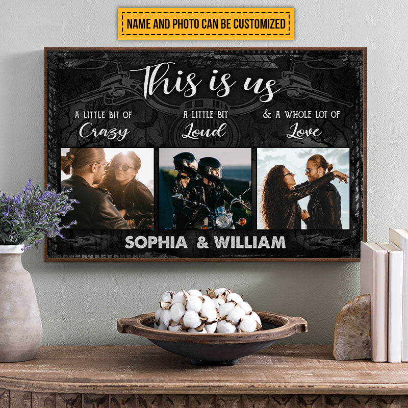 Custom Photo Motorcycling Couple Husband Wife This Is Us Photo Gift Custom Poster, Anniversary, Wall Pictures, Wall Art, Wall Decor
