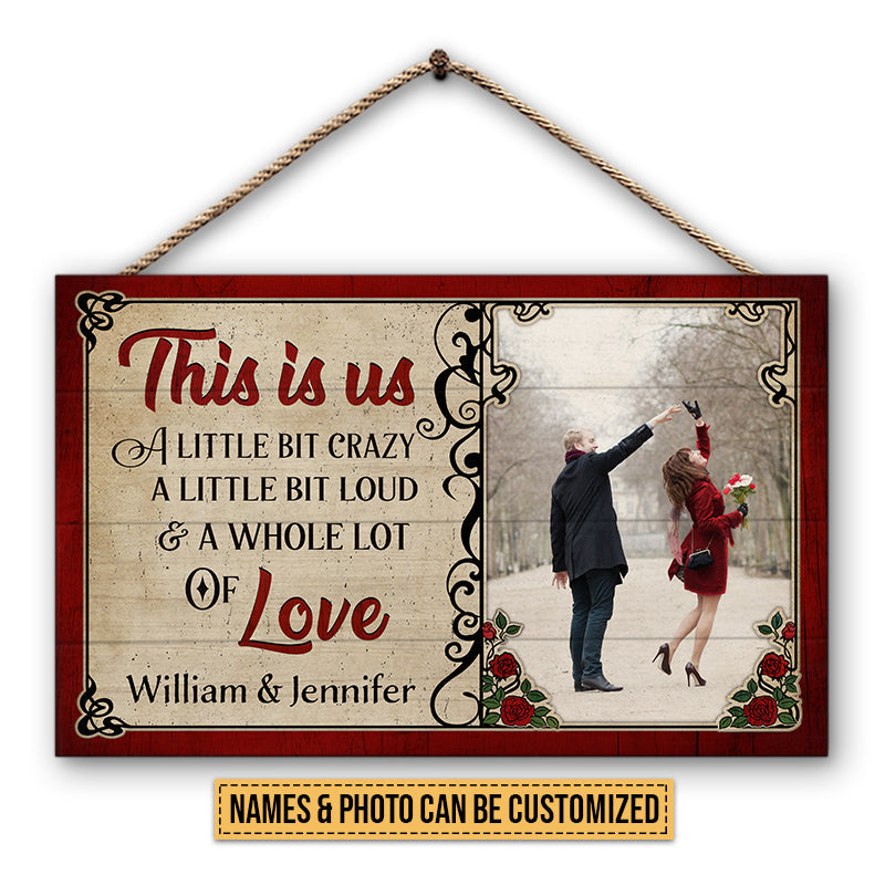 Custom Photo Couple This Is Us Custom Wood Rectangle Sign, Gifts For Wedding, Anniversary, Birthday