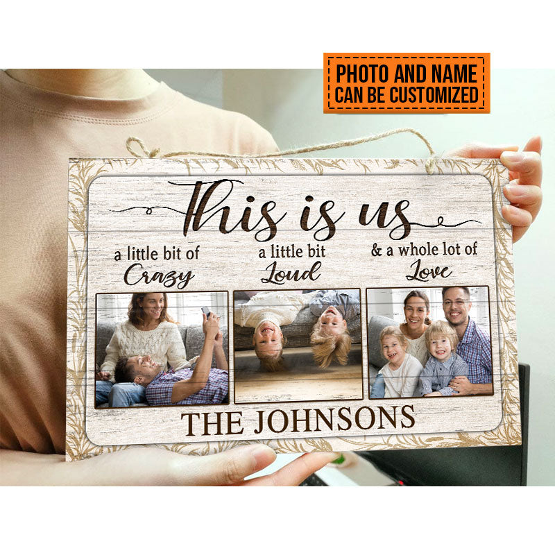 Photo personnalisée Famille Couple Mari Femme Ceci est nous Photo Cadeau Personnalisé Bois Rectangle Signe, Anniversaire, Mur Photos, Mur Art, Décoration Murale