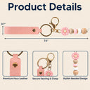 Gift For Yourself, Gift For Women, Reading, Adorable, Icon - Books Birth Month Flower - Personalized Leather Beaded Keychain