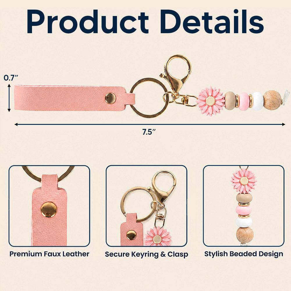 Gift For Yourself, Gift For Women, Reading, Adorable, Icon - Books Birth Month Flower - Personalized Leather Beaded Keychain