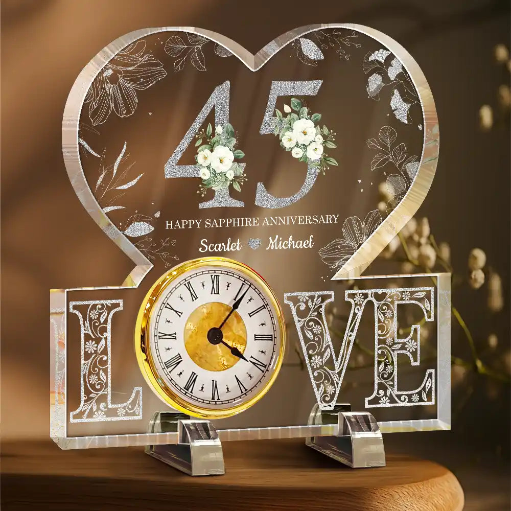Couple Anniversary Date - Personalized Acrylic Desk Clock – Wander Prints