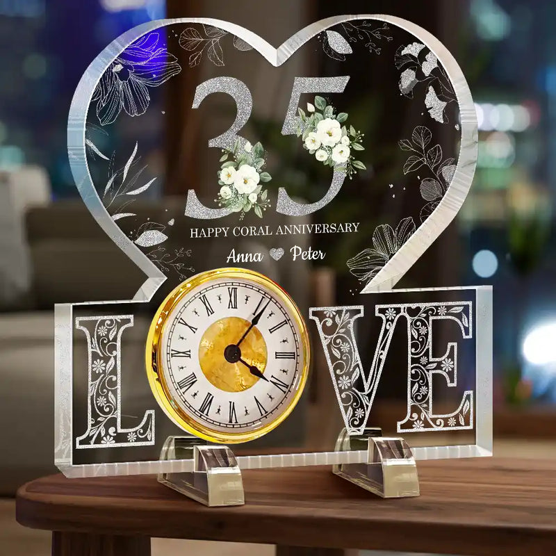 Couple Anniversary Date - Personalized Acrylic Desk Clock – Wander Prints