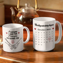 Top Market,Wedding Anniversary,Old Couples,Romantic,Gift For Couples,Calendar - Calendar Couple Holding Hands I Met You Liked You Love You 3D Inflated Effect - Personalized White Edge-to-Edge Mug