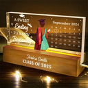 Graduation,Dad,Mom,Children,Gift For Sibling,Gift For Bestie - Calendar Graduation Behind You All Your Memories - Personalized Rectangle LED Light