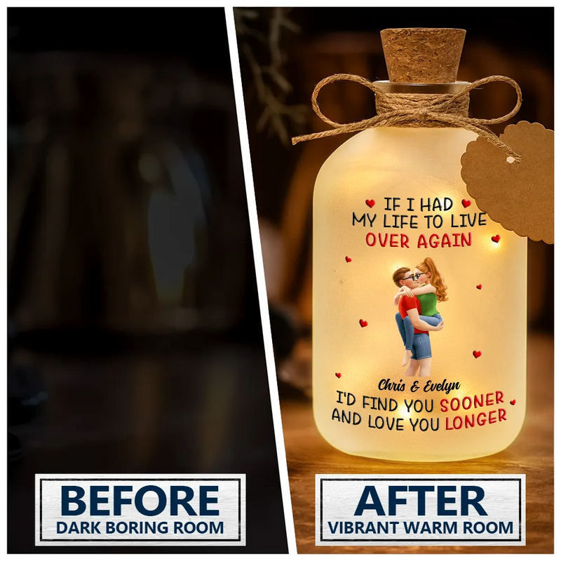 Gift For Couples,Gift For Husband,Gift For Wife,Gift For Boyfriend,Gift For Girlfriend,LGBT,Love - Calendar I Met You Liked You Love You Forever - Personalized Short Bottle Light