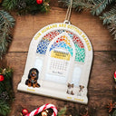 Calendar Our Humans Are Getting Married - Personalized Custom Shaped Wooden Ornament