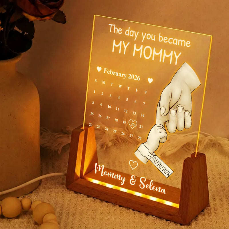 New Dad,New Mom,New baby,Gift For Father,Gift For Mother - Calendar The Day You Became My Dad Mom - Personalized Night Light