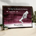 New Dad,New Mom,New baby,Gift For Father,Gift For Mother,Happy,Calendar - Calendar The Day You Became My Dad Mom Holding Hands - Personalized Poster
