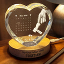 Gift For Mother,Gift For Father,New Dad,New Mom,New baby,Happy,Calendar - Calendar The Day You Became My Mom Dad - Personalized Crystal Heart Shaped Lamp