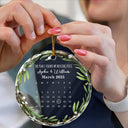 Christmas,Gift For Couples,Gift For Husband,Gift For Wife,Gift For Boyfriend,Gift For Girlfriend,Happy - Calendar Where Our Story Began - Personalized Circle Glass Ornament