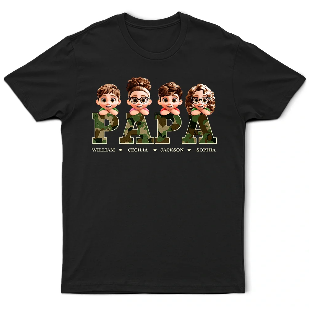 Gift For Father,Gift For Grandpa - Camo Papa Title - Personalized T Shirt