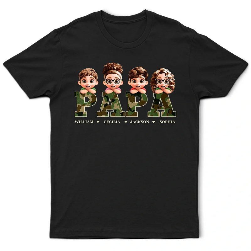 Gift For Father,Gift For Grandpa - Camo Papa Title - Personalized T Shirt