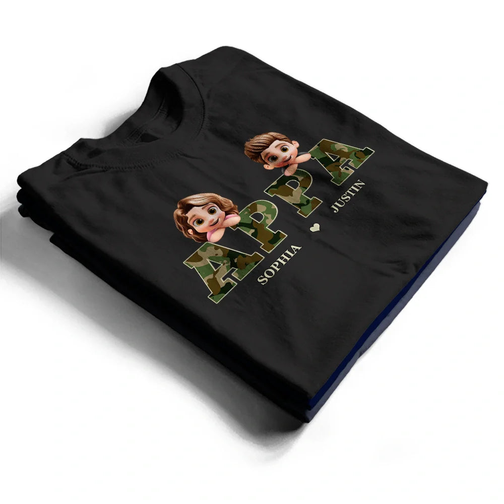 Gift For Father,Gift For Grandpa - Camo Papa Title - Personalized T Shirt