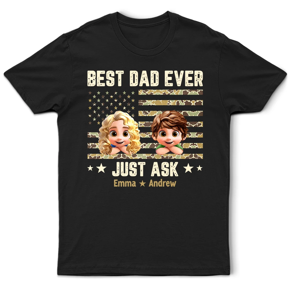 Camouflage Stars & Stripes Best Dad Ever - Personalized T Shirt