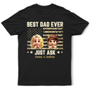 Gift For Father,Gift For Grandpa,Grandpa - Grandkids,Dad - Children,Non-Eng,Vector,Humorous - Camouflage Stars & Stripes Best Dad Ever - Personalized T Shirt