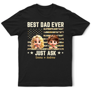 Gift For Father,Gift For Grandpa,Grandpa - Grandkids,Dad - Children,Non-Eng,Vector,Humorous - Camouflage Stars & Stripes Best Dad Ever - Personalized T Shirt